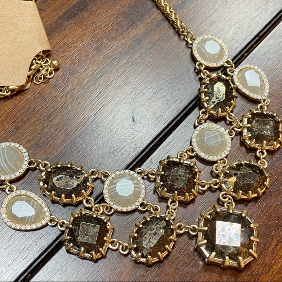 Vintage Golden Chain Romantic Cluster Matinee Brown Necklace - Picture 2 of 8